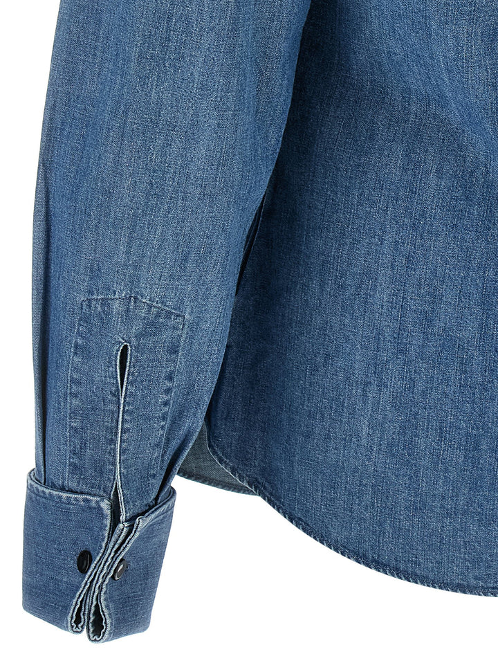 Brunello Cucinelli Blue Cotton Blouse