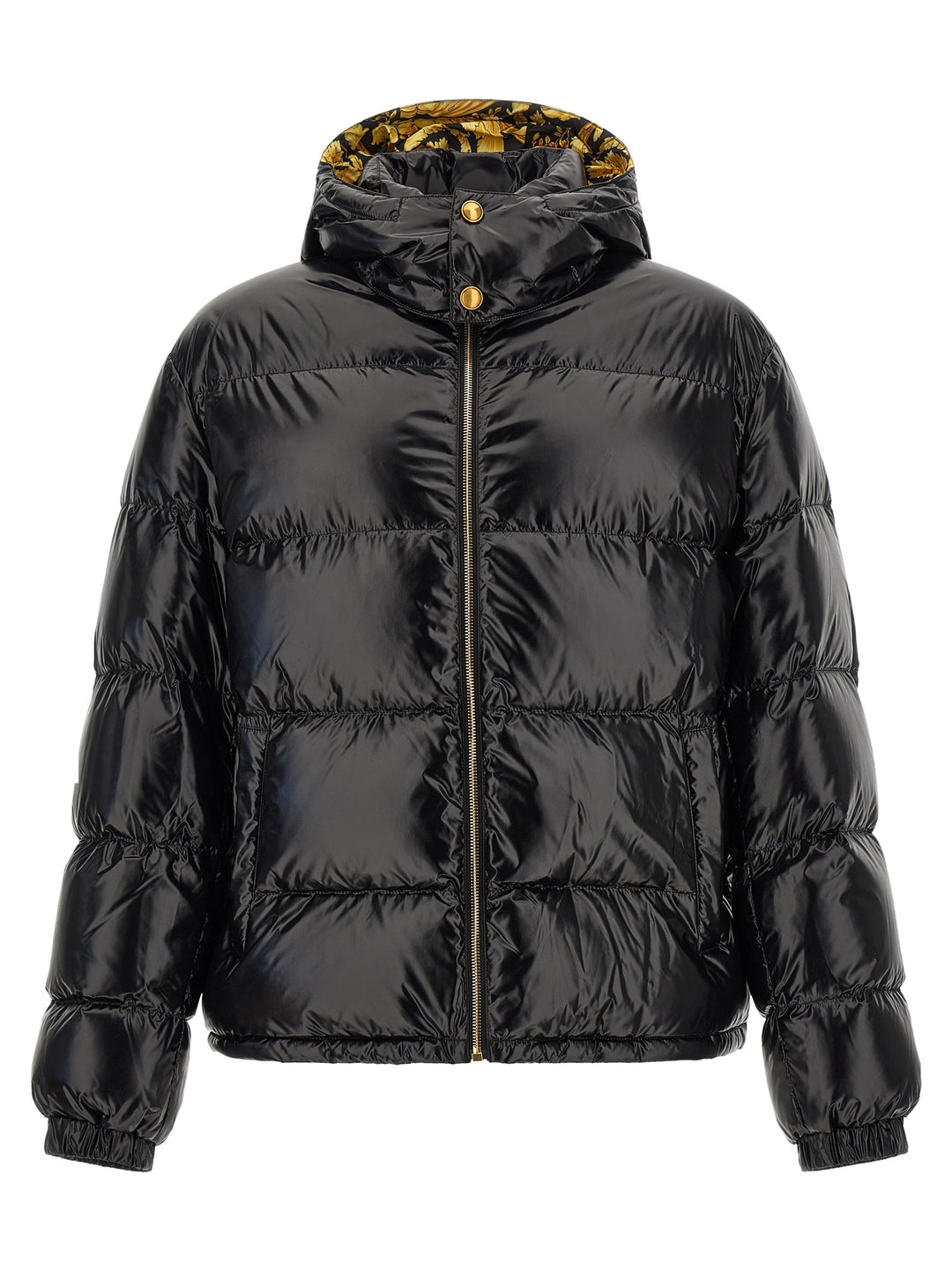 Versace Black Nylon Full-Length Jacket