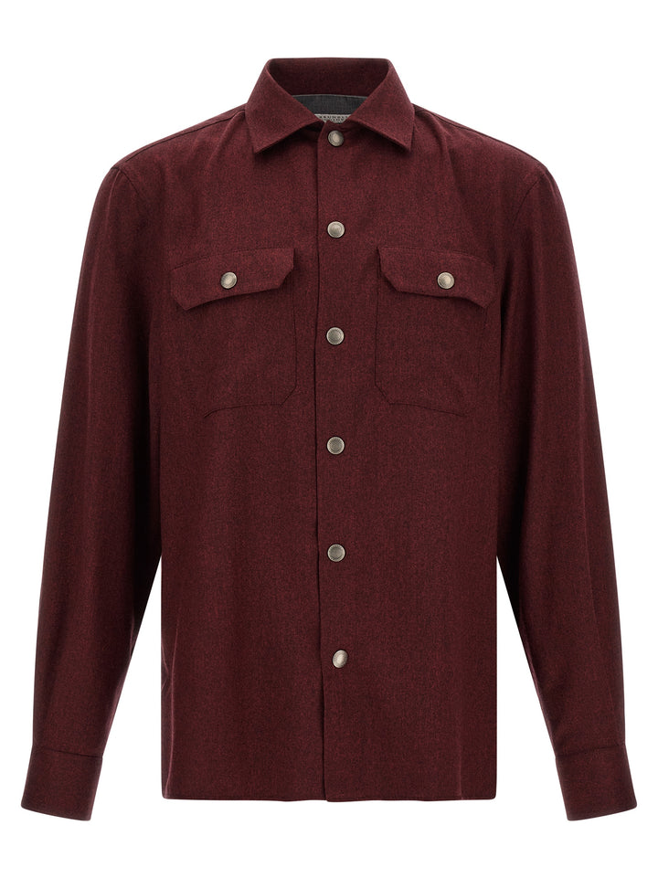Brunello Cucinelli Bordeaux Virgin Wool Blouse