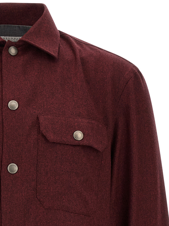 Brunello Cucinelli Bordeaux Virgin Wool Blouse
