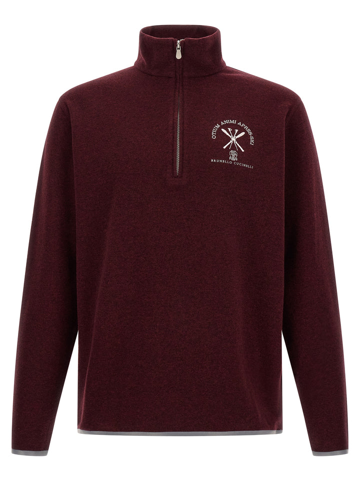 Brunello Cucinelli Bordeaux Cashmere Sweatshirt