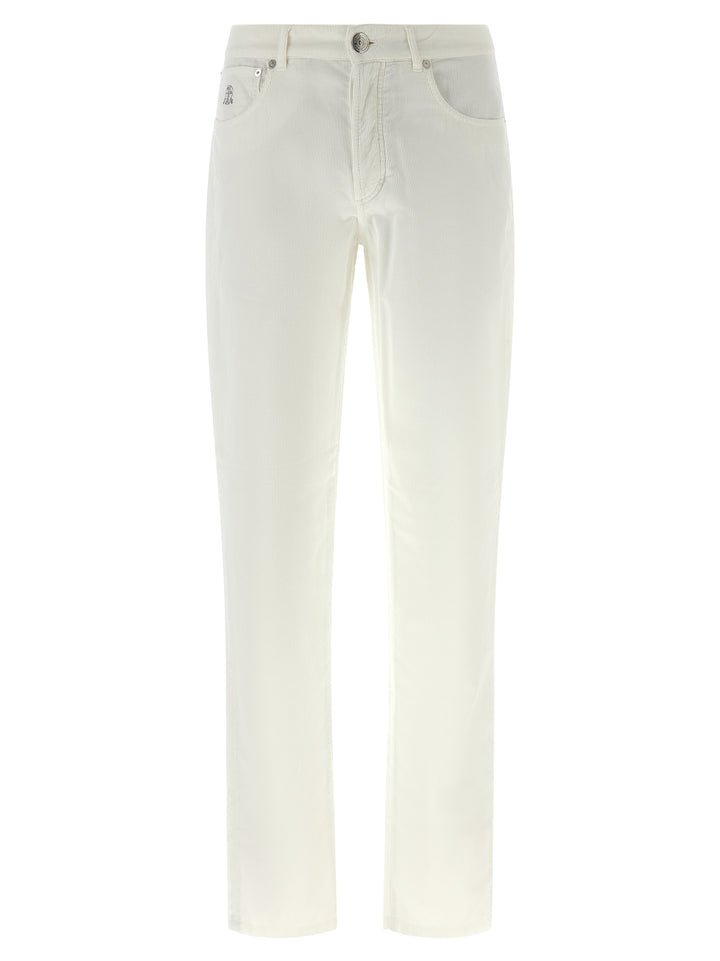 Brunello Cucinelli White Cotton Casual Pants