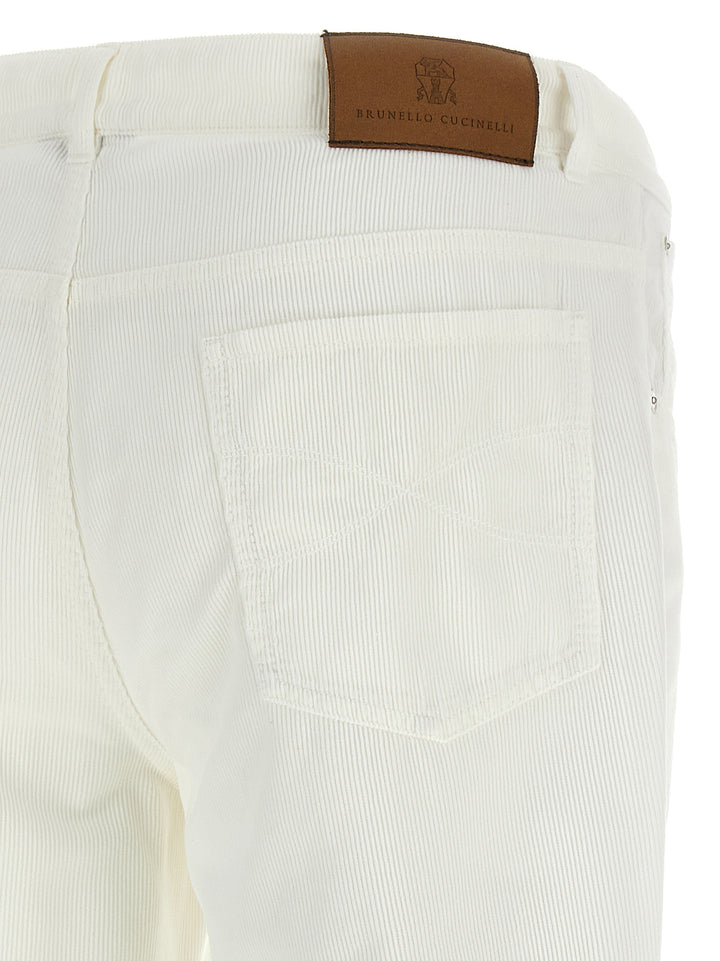 Brunello Cucinelli White Cotton Casual Pants