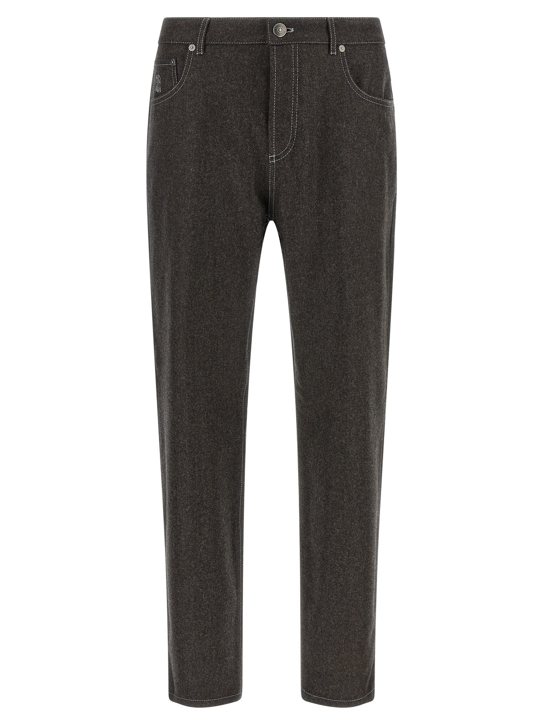 Brunello Cucinelli Gray Virgin Wool Casual Pants