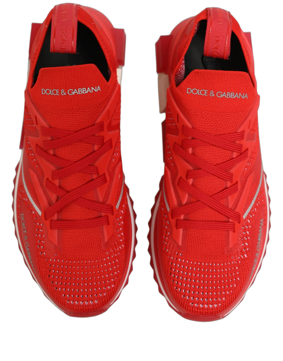 Dolce &amp; Gabbana Red SORRENTO Sport Stretch Men Sneakers Shoes