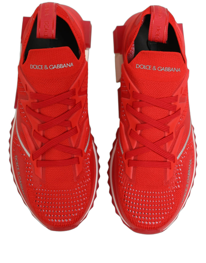 Dolce &amp; Gabbana Red SORRENTO Sport Stretch Men Sneakers Shoes