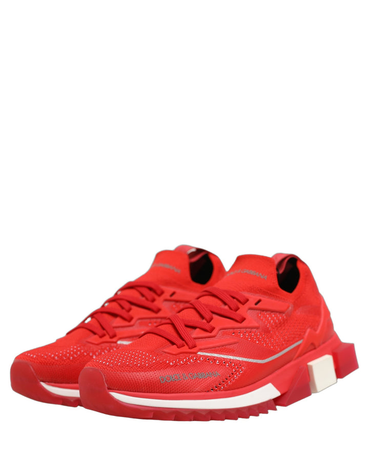 Dolce &amp; Gabbana Red SORRENTO Sport Stretch Men Sneakers Shoes