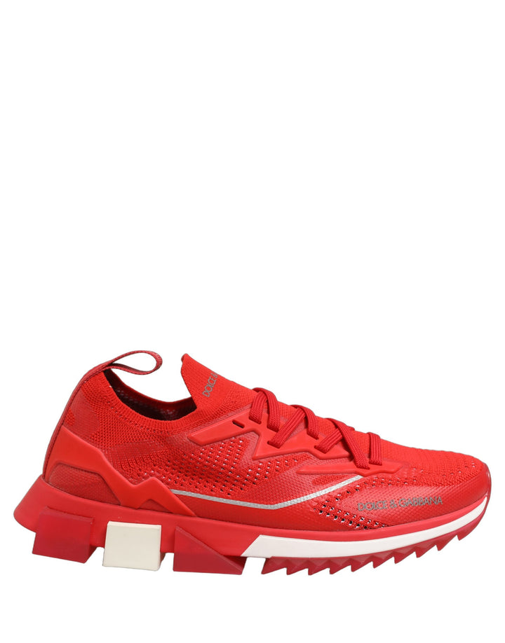Dolce &amp; Gabbana Red SORRENTO Sport Stretch Men Sneakers Shoes