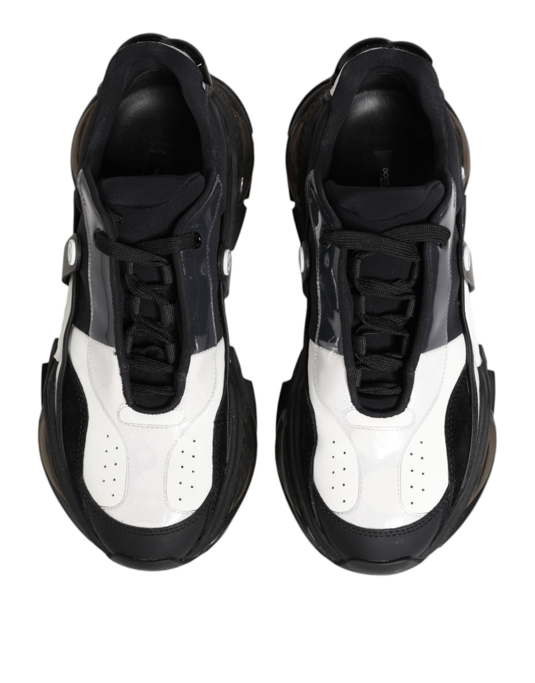 Dolce &amp; Gabbana White Black Logo Airmaster Men Sneakers Shoes