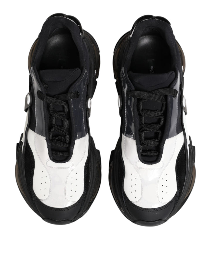 Dolce &amp; Gabbana White Black Logo Airmaster Men Sneakers Shoes