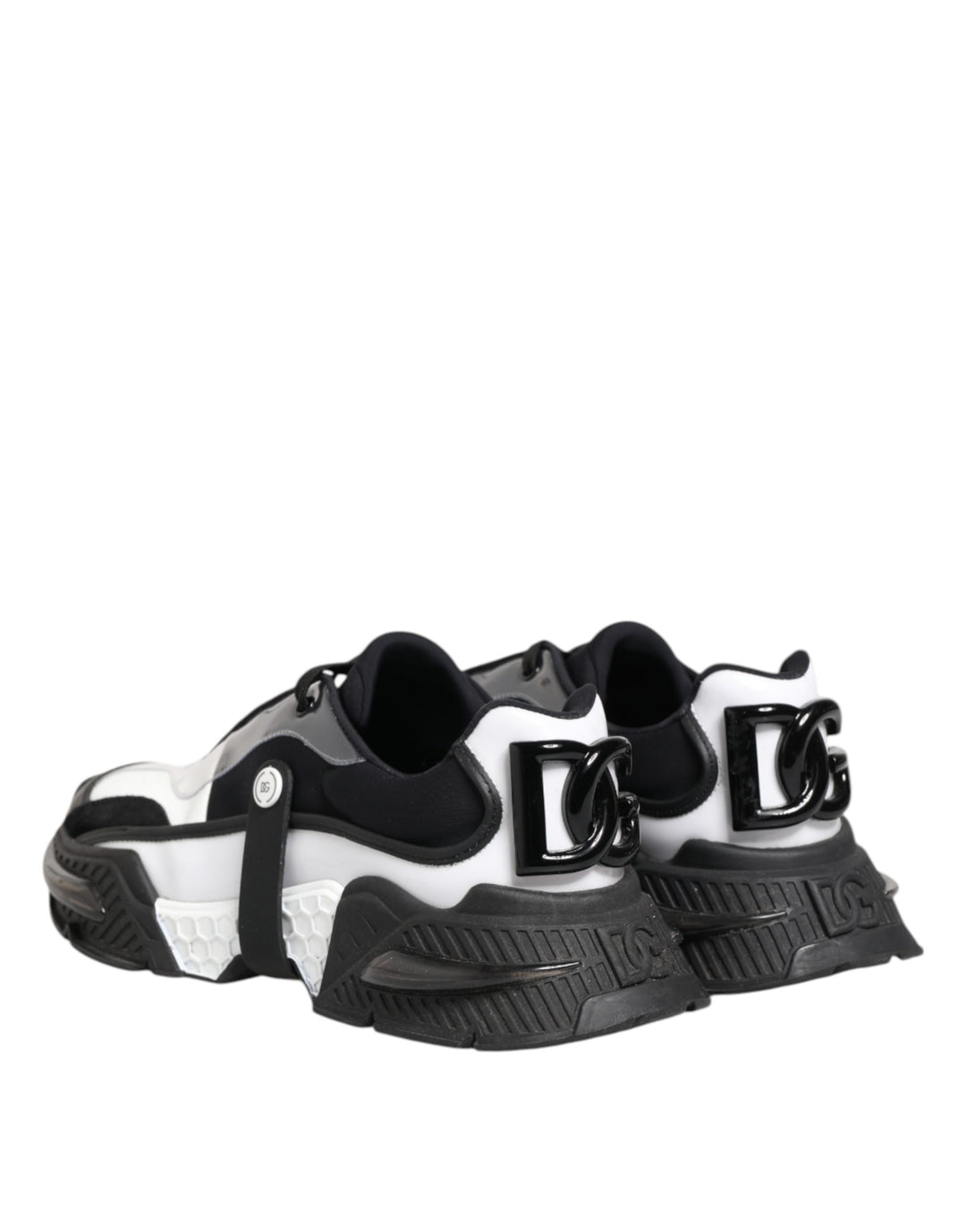 Dolce &amp; Gabbana White Black Logo Airmaster Men Sneakers Shoes