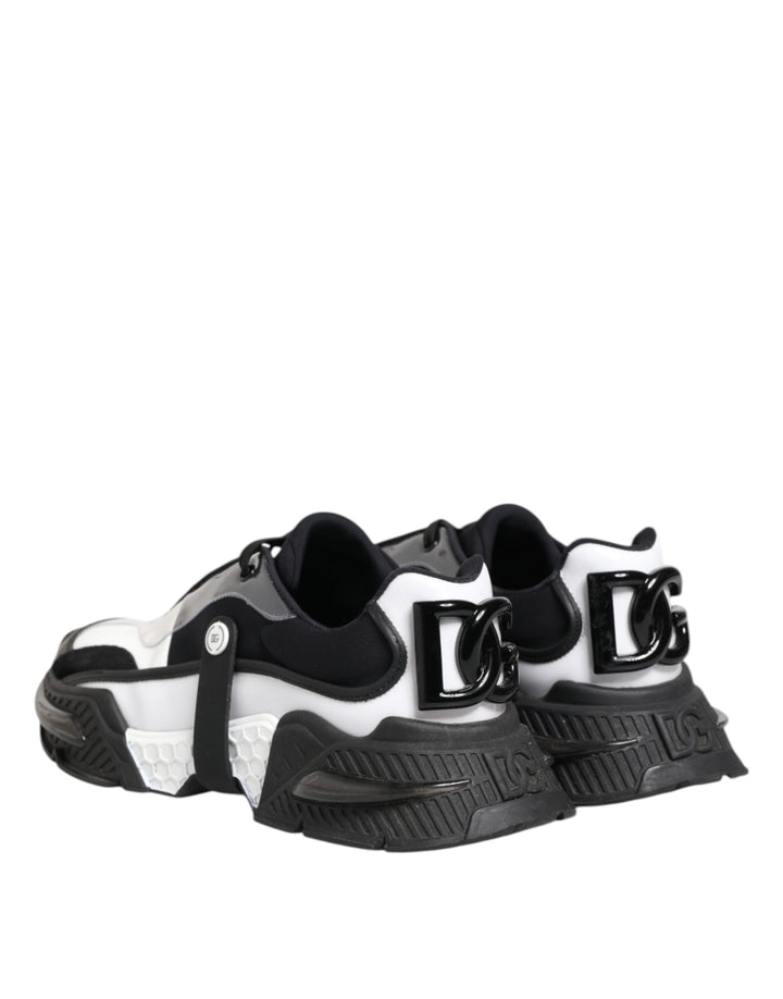 Dolce &amp; Gabbana White Black Logo Airmaster Men Sneakers Shoes