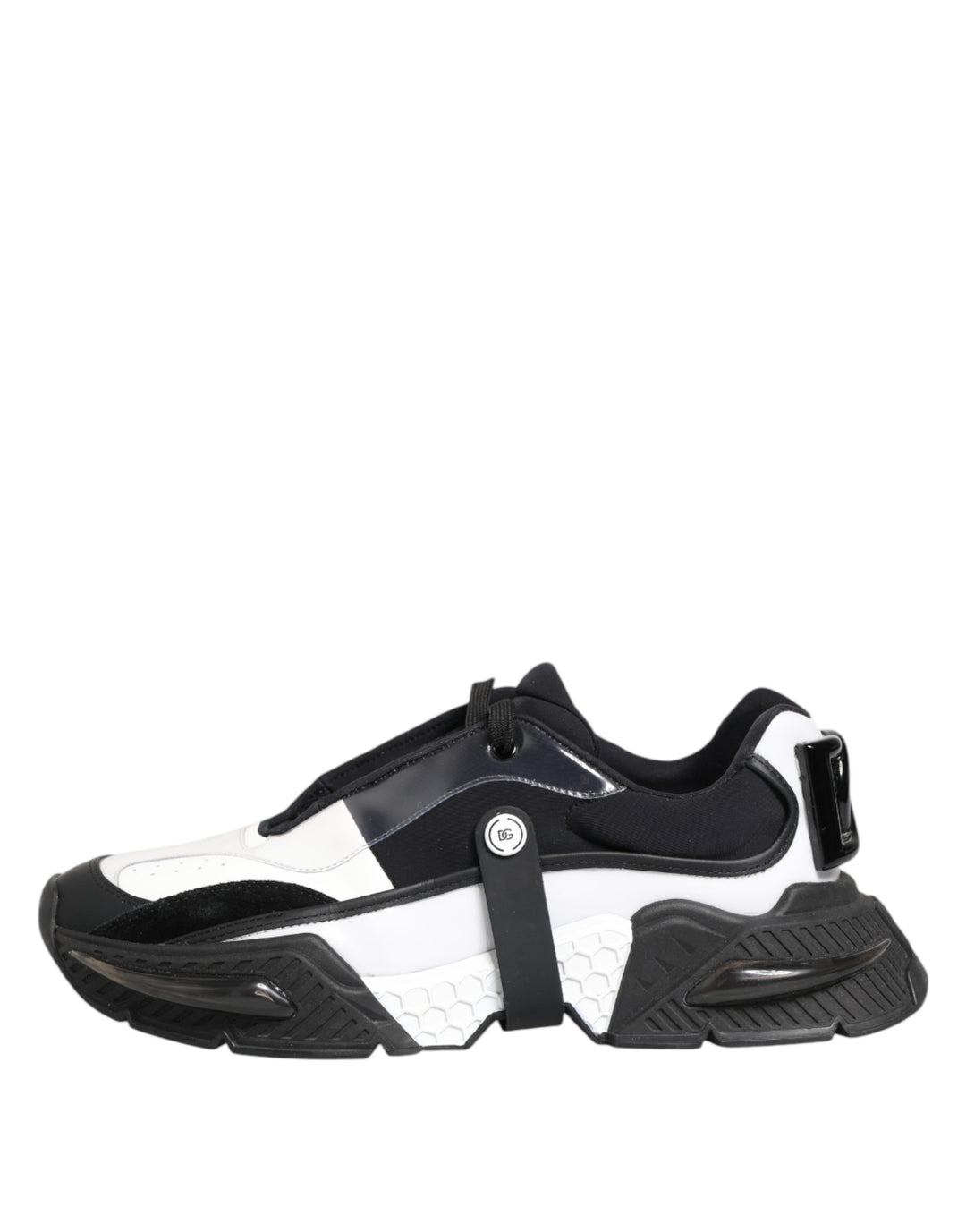 Dolce &amp; Gabbana White Black Logo Airmaster Men Sneakers Shoes