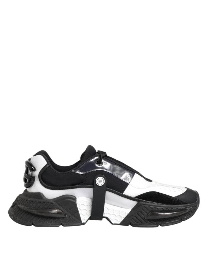 Dolce &amp; Gabbana White Black Logo Airmaster Men Sneakers Shoes