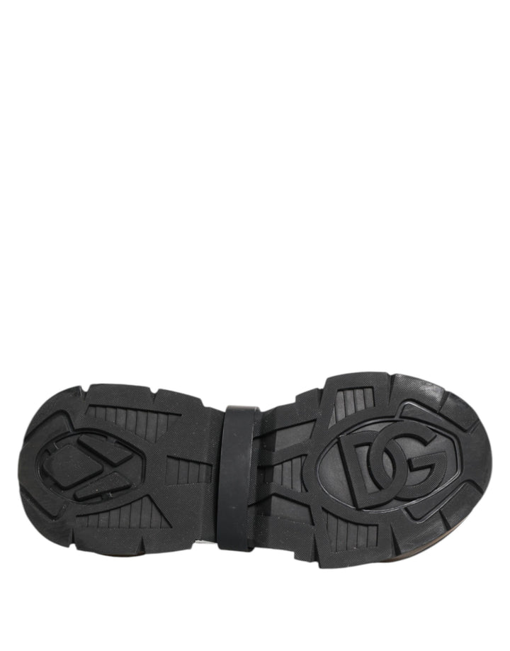 Dolce &amp; Gabbana White Black Logo Airmaster Men Sneakers Shoes