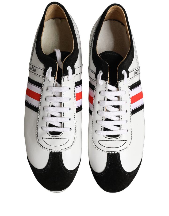 Dolce &amp; Gabbana White Leather Japan Low Top Sneakers Shoes