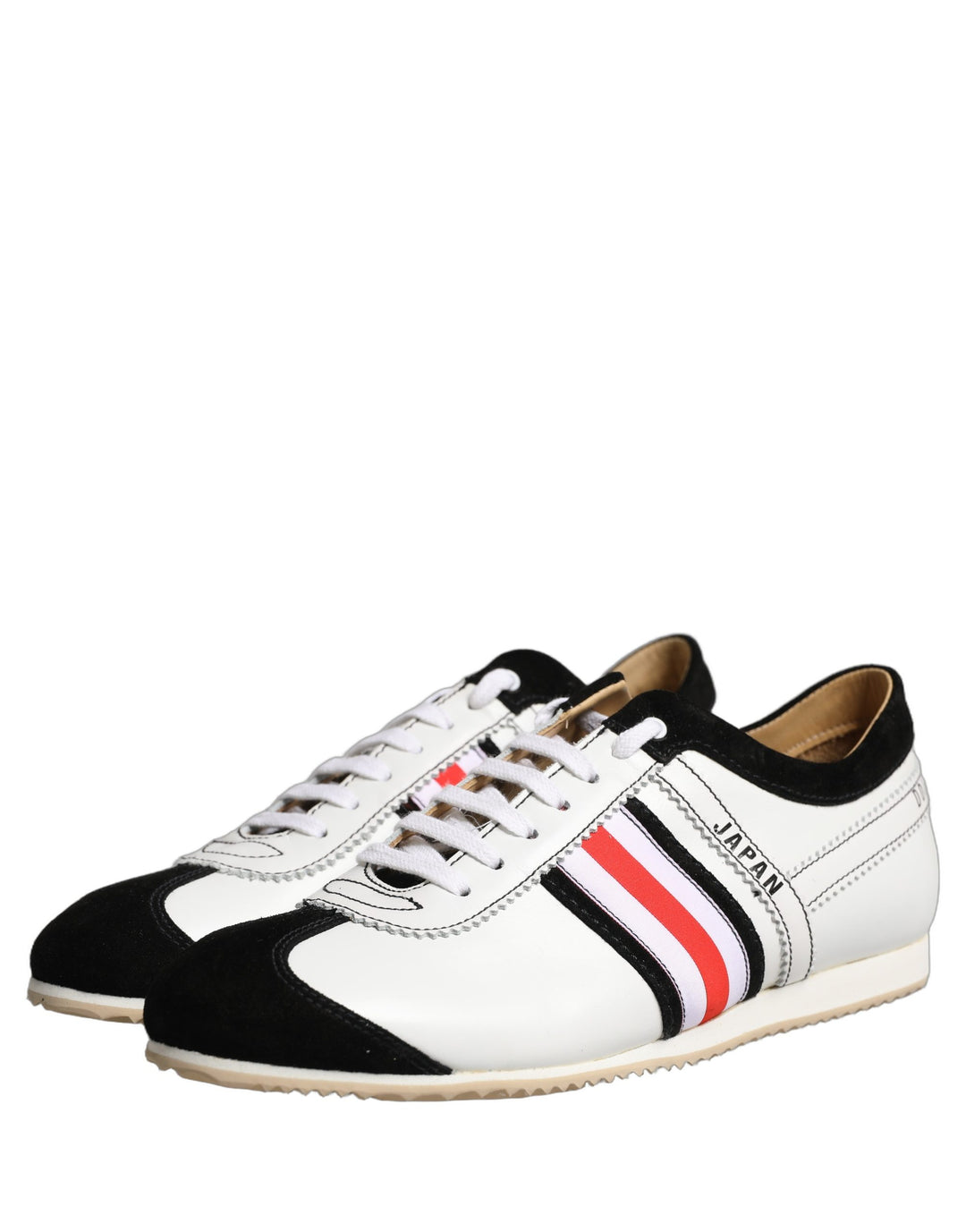 Dolce &amp; Gabbana White Leather Japan Low Top Sneakers Shoes