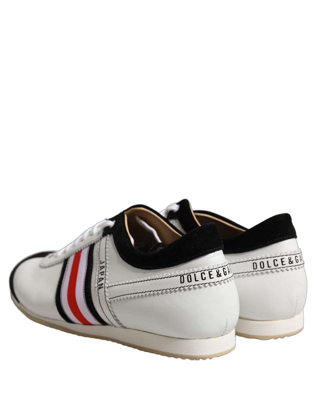 Dolce &amp; Gabbana White Leather Japan Low Top Sneakers Shoes