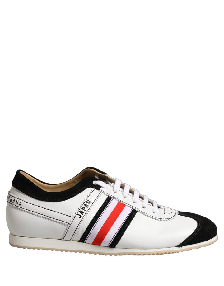 Dolce &amp; Gabbana White Leather Japan Low Top Sneakers Shoes