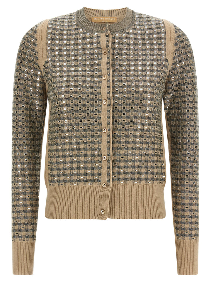 Ermanno Scervino Beige Virgin Wool Cardigan