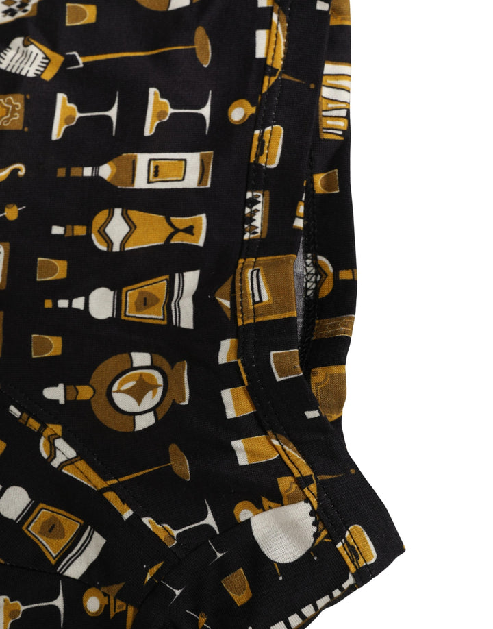 Dolce &amp; Gabbana Black Cocktail Print Regular Boxer Underwear