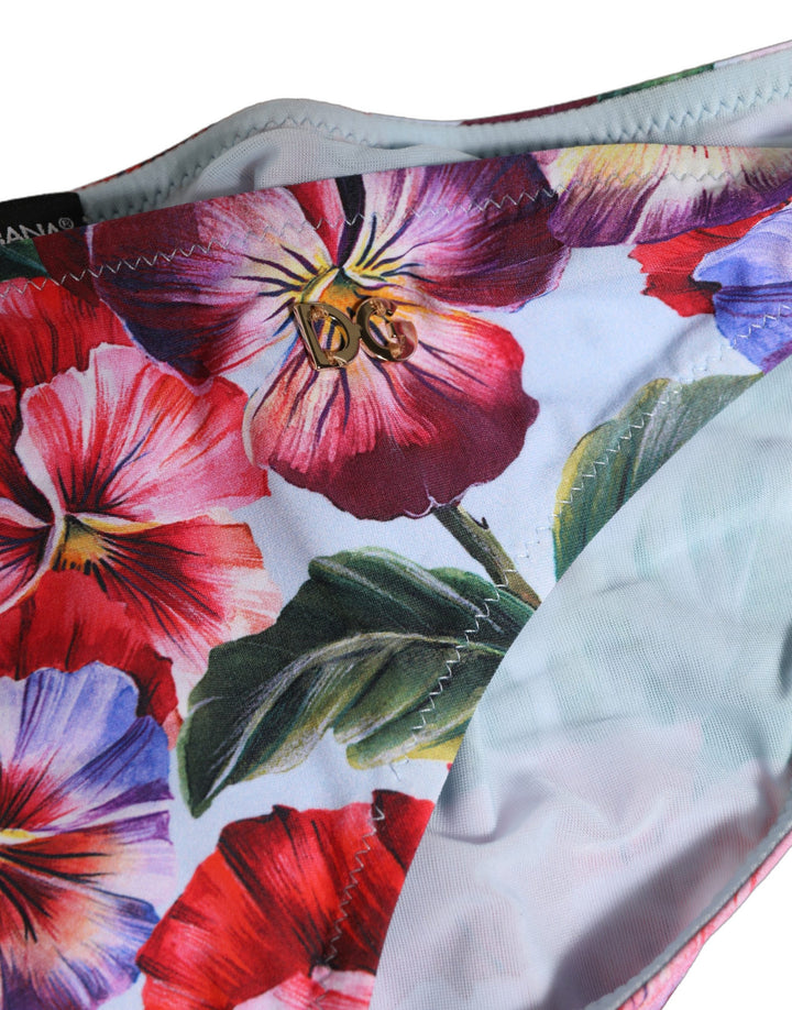 Dolce &amp; Gabbana Multicolor Floral Swimsuit Bikini Bottom Swimwear