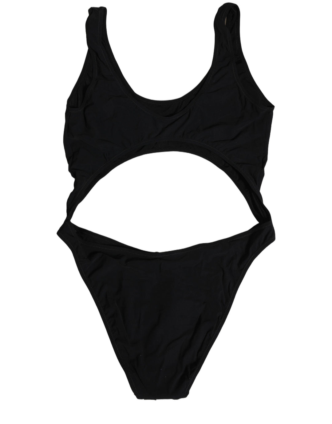 Dolce &amp; Gabbana Black Cutout Logo One Piece Swimsuit Swimwear