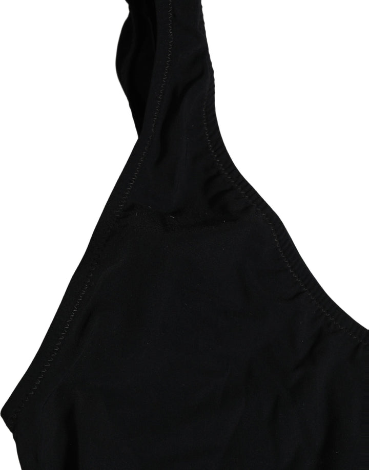 Dolce &amp; Gabbana Black Cutout Logo One Piece Swimsuit Swimwear