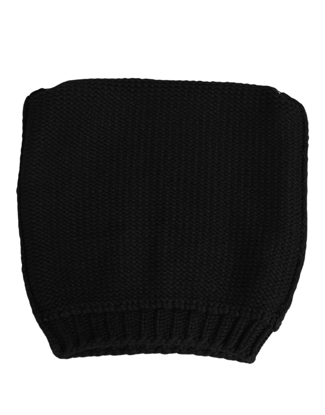 Dolce &amp; Gabbana Black Cashmere Knitted Ribbed Cuff Beanie Hat