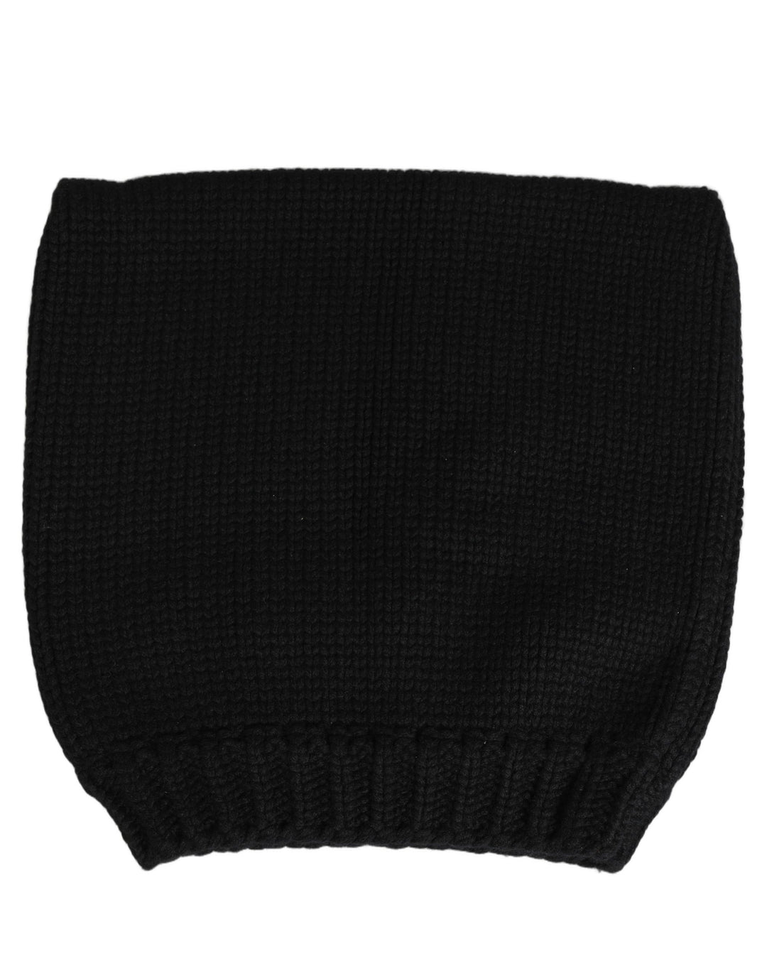 Dolce &amp; Gabbana Black Cashmere Knitted Ribbed Cuff Beanie Hat