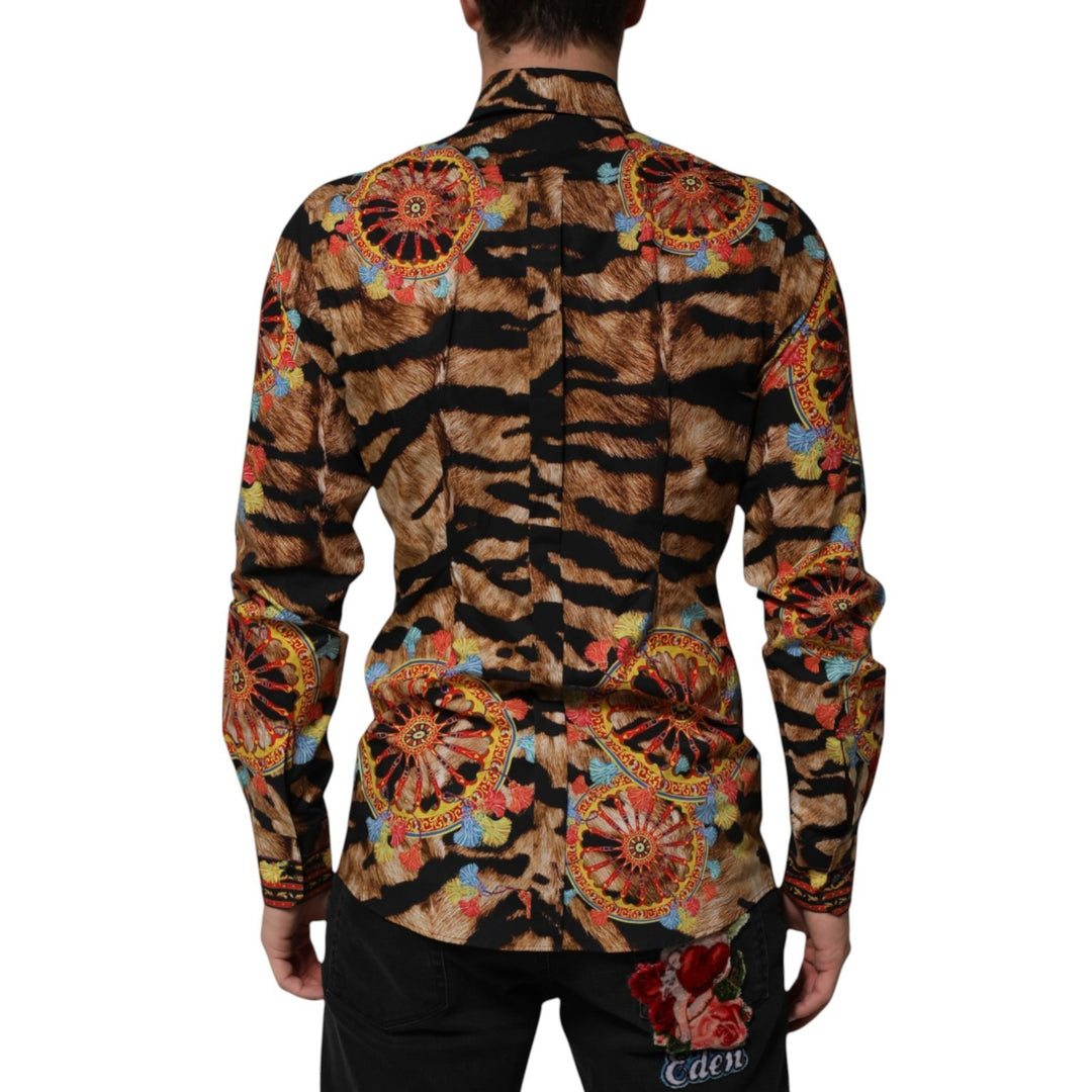 Dolce &amp; Gabbana Cotton Tiger Carretto Long Sleeve Shirt