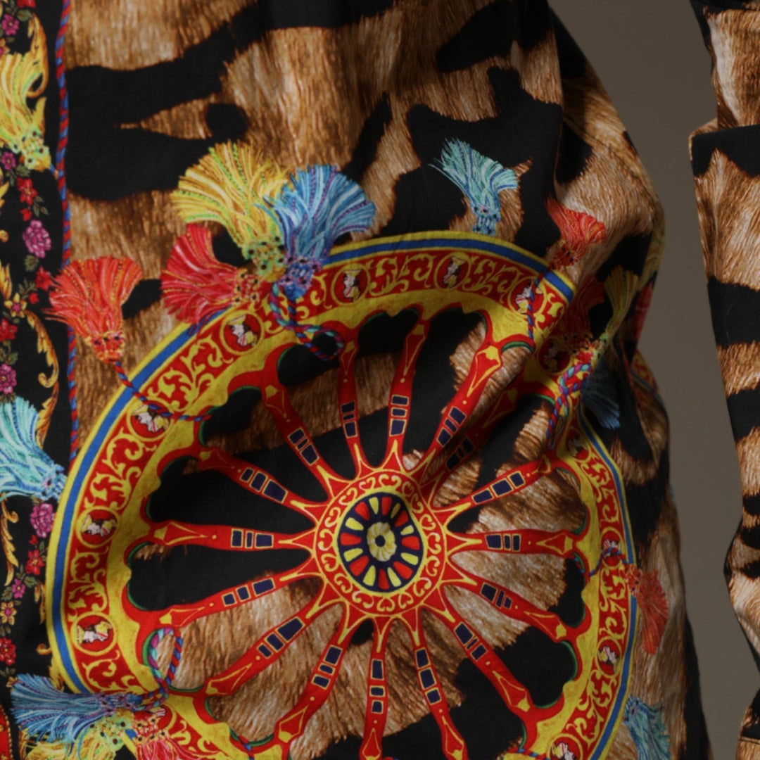 Dolce &amp; Gabbana Cotton Tiger Carretto Long Sleeve Shirt