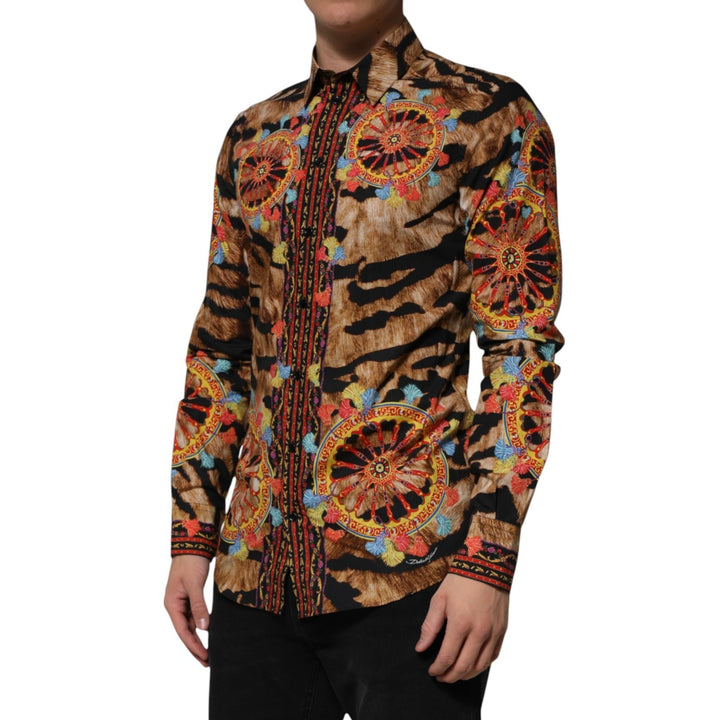 Dolce &amp; Gabbana Cotton Tiger Carretto Long Sleeve Shirt