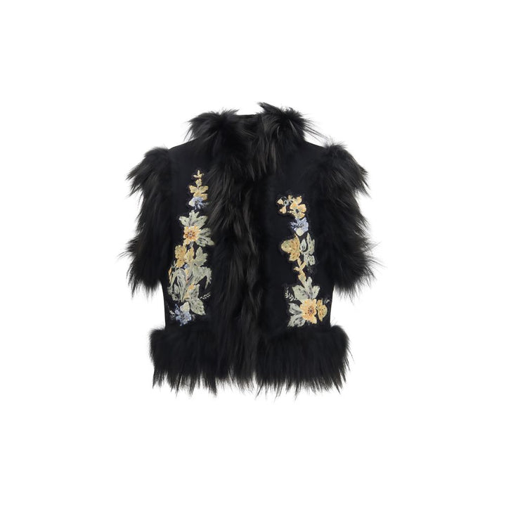 Fendi Black Wool Oves Aries Sleeveless Jacket