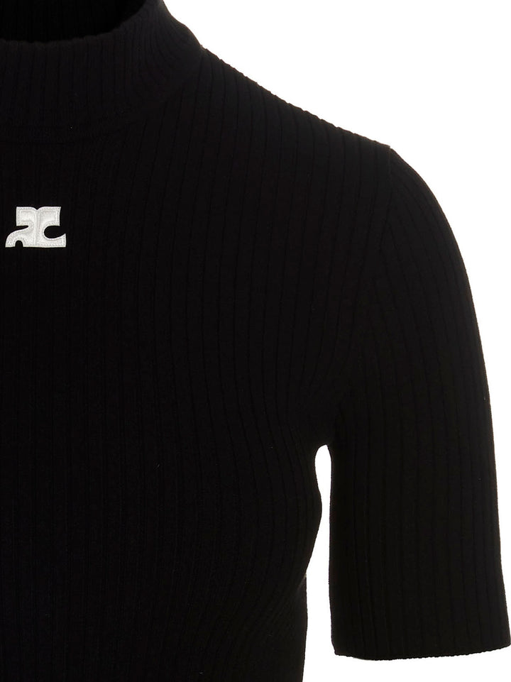 Courrèges Bicolor Viscose Cardigan