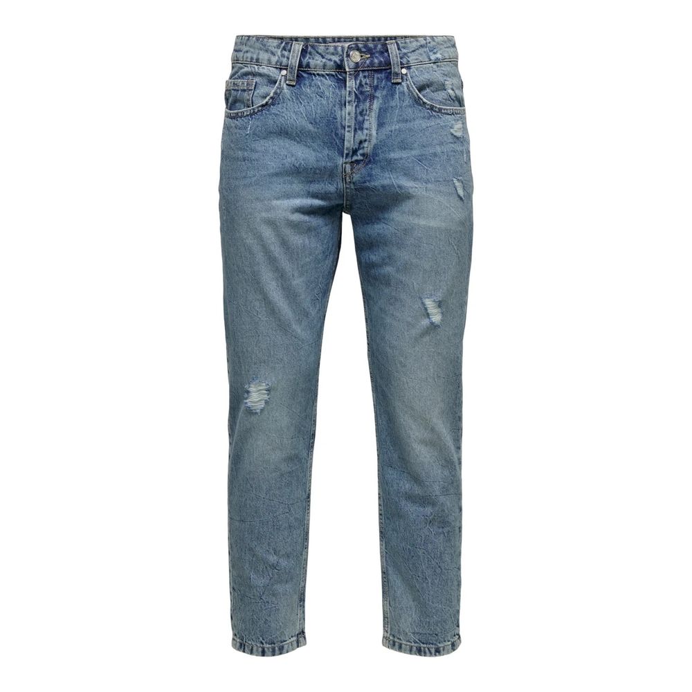 Only &amp; Sons Blue Cotton Slim Fit Jeans