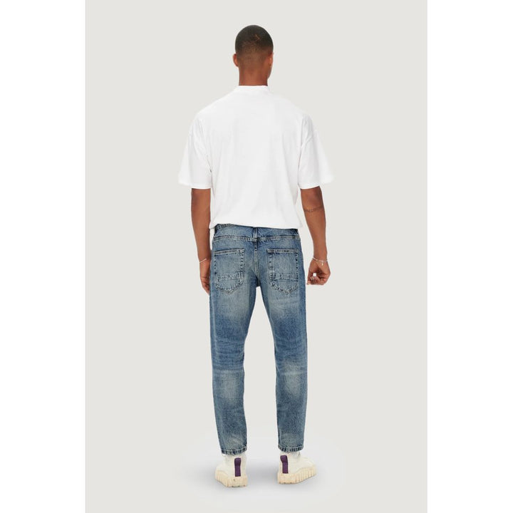 Only &amp; Sons Blue Cotton Slim Fit Jeans