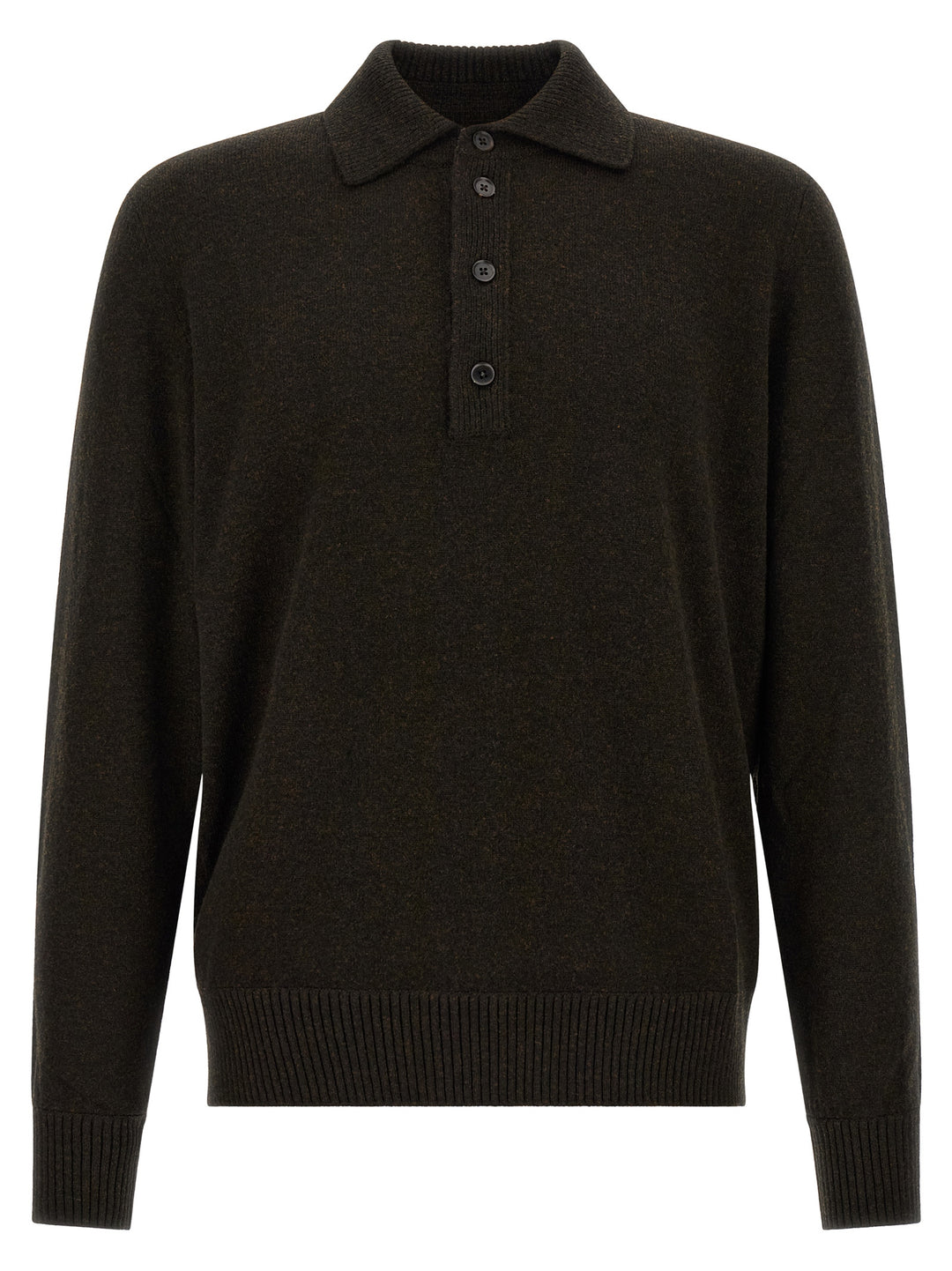 ZEGNA Brown Wool Polo Shirt
