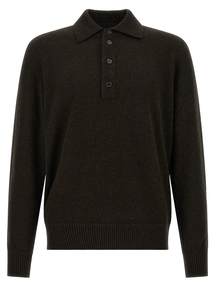 ZEGNA Brown Wool Polo Shirt
