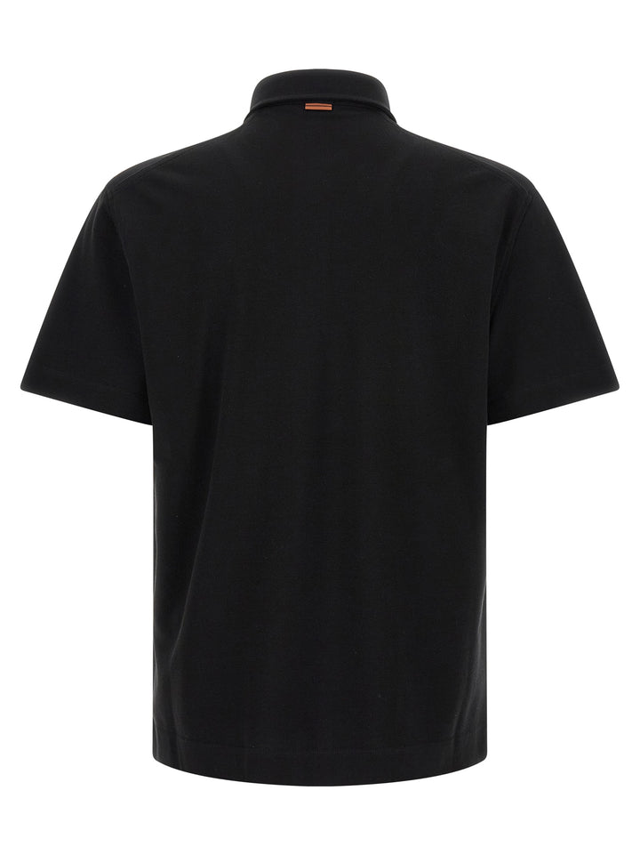 ZEGNA Black Cotton Polo Shirt