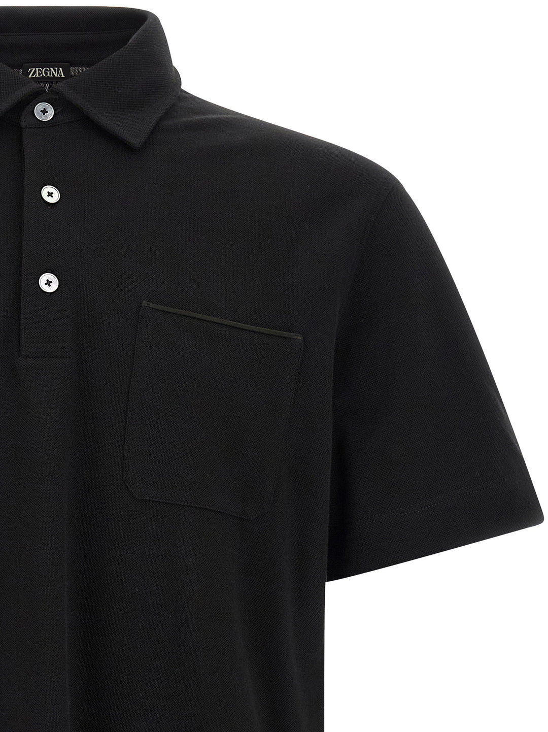 ZEGNA Black Cotton Polo Shirt