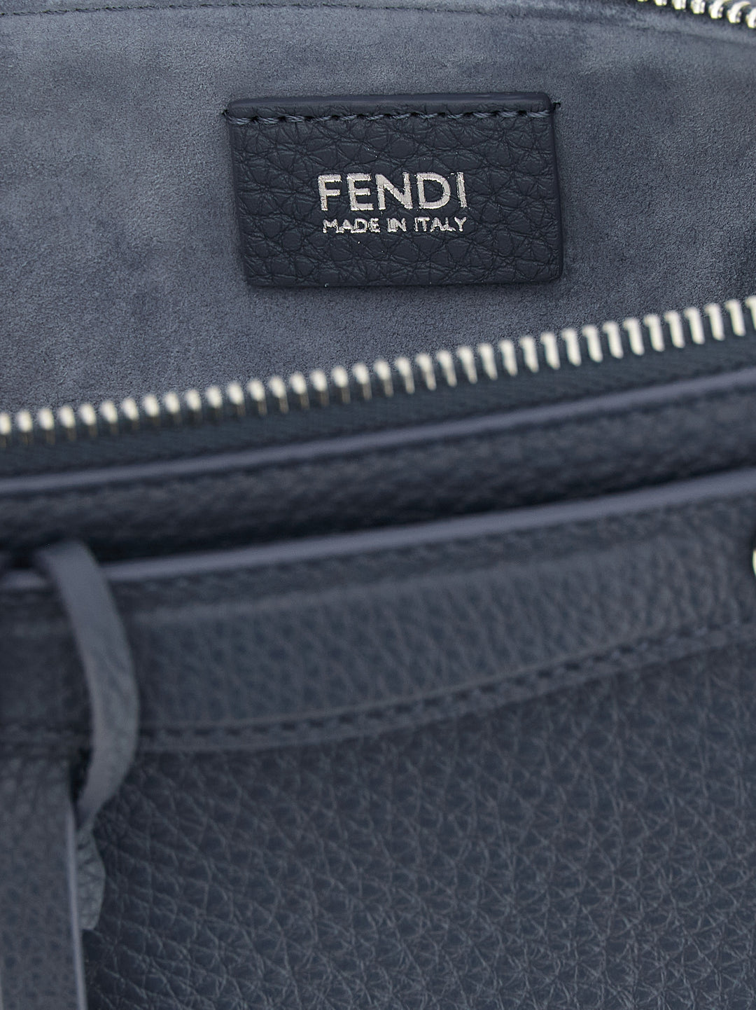 Fendi Blue Calfskin Clutch Bag