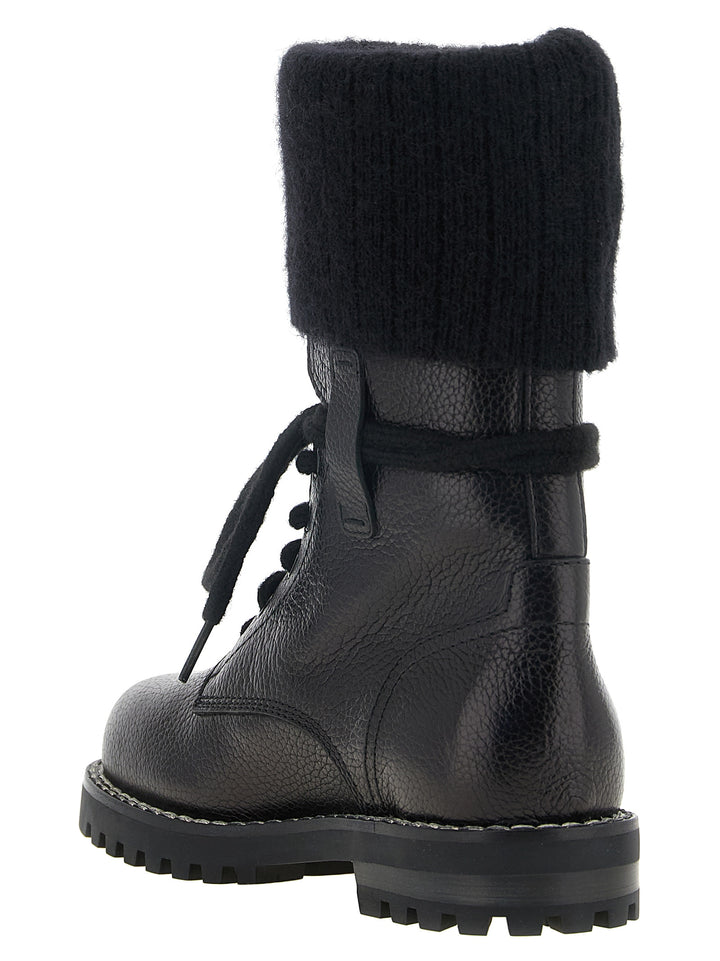 Fendi Black Calfskin Lace-Up Boots
