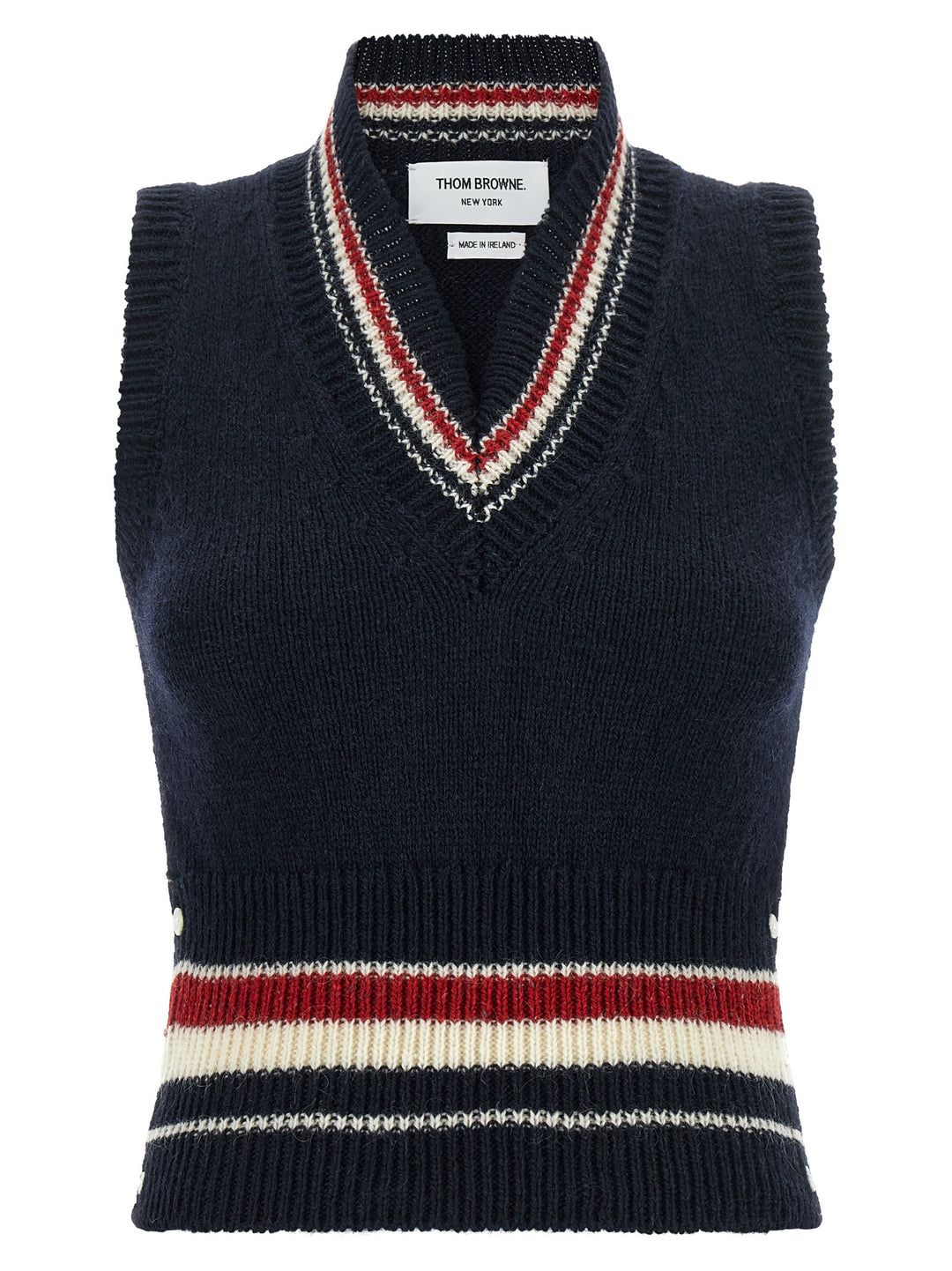 Thom Browne Blue Wool Sleeveless Jacket