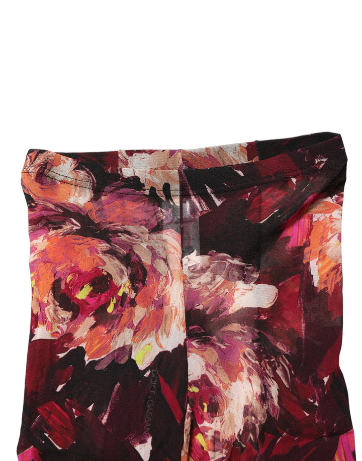 Dolce &amp; Gabbana Multicolor Floral Nylon Tights Stockings Socks