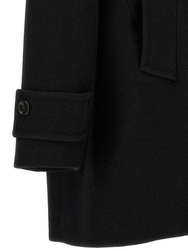 Ami Paris Black Virgin Wool Coat