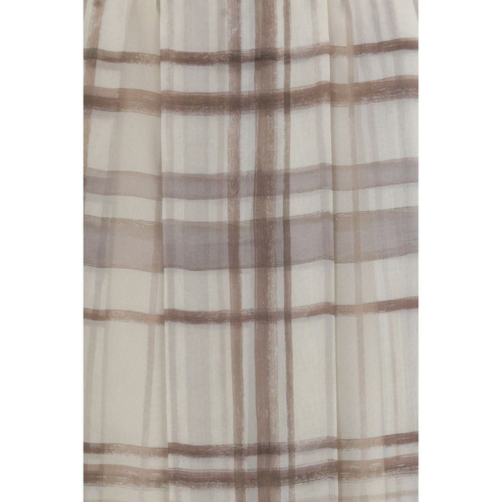 Brunello Cucinelli Beige Silk Midi Skirt