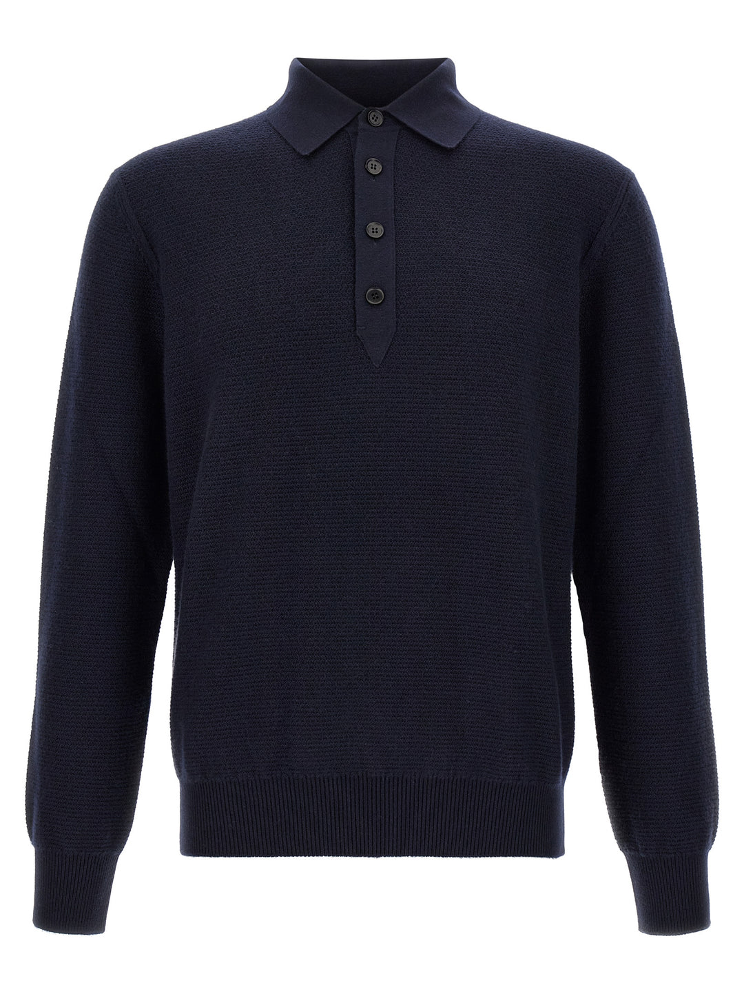 ZEGNA Blue Cashmere Polo Shirt