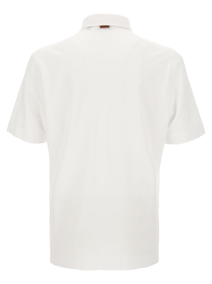 ZEGNA White Cotton Polo Shirt