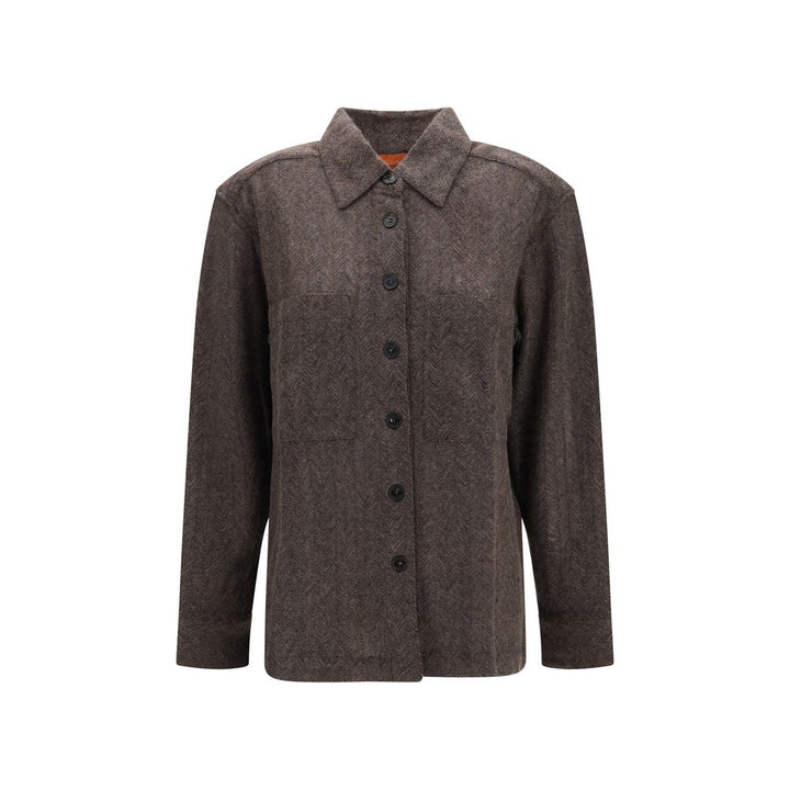 Missoni Brown Cashmere Dress Shirt